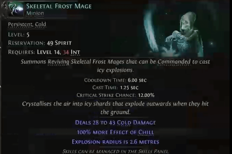 poe 2 skeletal frost mage